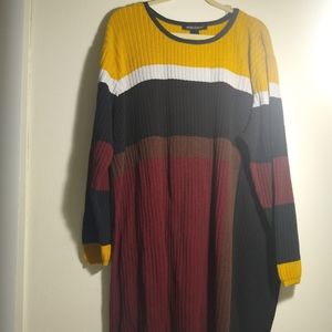 Colorblock Ribbed Sweater Dress